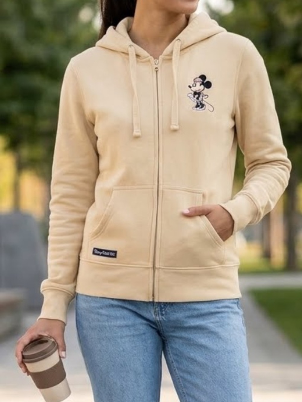 DISNEY Minnie Mouse Zip Up Hoodie Fleece Lined Small